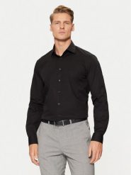 Calvin Klein Koszula Poplin Stretch Regular Shirt K10K109509 Czarny Slim Fit. Czarne koszule męskie Calvin Klein, m, bez wzorów, z bawełny, bez kołnierzyka, bez ramiączek. Za 189.99 zł.