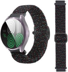 Pleciony pasek do zegarka / smartwatch 20mm, STAR BLACK / WIELOKOLOROWY CZARNY. Czarne zegarki smartwatch Hurtel. Za 15.41 zł.