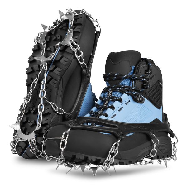 Raczki na buty Spokey Secu. Czarne buty trekkingowe męskie Spokey, bez wzorów, sportowe, bez obcasa, bez zapięcia. W wyprzedaży za 73.99 zł.