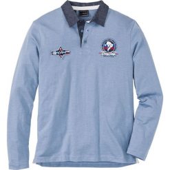 Shirt polo z długim rękawem Regular Fit bonprix matowy niebieski. Koszulki męskie z długim rękawem bonprix. Za 34.99 zł.