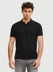 PAKO LORENTE – Czarny t-shirt polo. Czarne koszulki polo męskie Pako Lorente, m, bez wzorów, z bawełny, bez kołnierzyka, bez ramiączek. Za 149.99 zł.