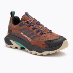 Buty turystyczne męskie Merrell Moab Speed 2. Brązowe buty trekkingowe męskie Merrell, bez wzorów, bez zapięcia, trekkingowe. Za 399.99 zł.