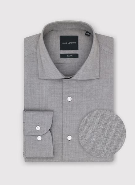 PAKO LORENTE – Szara koszula męska. Szare koszule męskie Pako Lorente, m, bez wzorów, z elastanu, bez kołnierzyka, bez ramiączek. Za 199.99 zł.