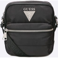 Guess Jeans - Saszetka. Czarne saszetki męskie Guess Jeans, w paski, z jeansu, na ramię, małe. W wyprzedaży za 239.90 zł.