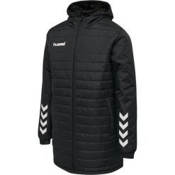 Kurtka piłkarska męska Hummel Promo Bench Jacket. Czarne kurtki męskie HUMMEL, m, bez wzorów, sportowe, bez ramiączek, bez kaptura. Za 268.00 zł.