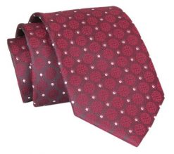 Męski Krawat - Czerwony w Grochy - Angelo di Monti. Czerwone krawaty i muchy męskie Angelo di Monti, bez wzorów, z tkaniny, eleganckie. Za 45.00 zł.