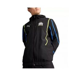 Kurtka dresowa Faster OM 2024/25. Czarne kurtki męskie Puma, bez wzorów, z dresówki, sportowe, bez ramiączek, bez kaptura. W wyprzedaży za 261.50 zł.