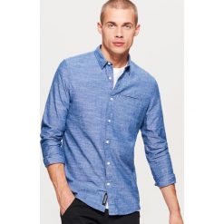 Gładka koszula SLIM FIT - Niebieski. Koszule męskie marki Cropp. W wyprzedaży za 49.99 zł.