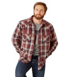 Koszulka retro z długim rękawem Ariat Harlen Snp. Czerwone koszulki męskie z długim rękawem ARIAT, bez wzorów, retro, bez kołnierzyka, bez ramiączek. Za 392.00 zł.