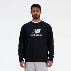 Bluza męska New Balance MT41500BK – czarna. Czarne bluzy nierozpinane męskie New Balance, l, bez wzorów, z bawełny, eleganckie, bez ramiączek, bez kaptura. Za 159.99 zł.