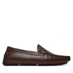 Mokasyny Calvin Klein. Brązowe mokasyny męskie Calvin Klein, bez zapięcia. Za 529.99 zł.