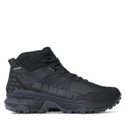 Trekkingi Mammut. Czarne buty trekkingowe męskie Mammut, bez wzorów, z gore-texu, bez zapięcia, trekkingowe, gore-tex. Za 769.99 zł.