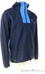 Kurtka przeciwdeszczowa Haglofs L.I.M Proof Jacket - tarn blue/nordic blue. Niebieskie kurtki męskie Mac in Sac, l, bez wzorów, bez ramiączek, bez kaptura. Za 858.84 zł.