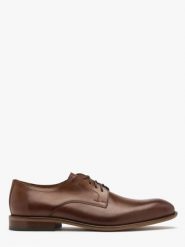 Brązowe półbuty męskie. Brązowe eleganckie półbuty męskie Ryłko, ze skóry, bez obcasa, bez zapięcia. Za 549.99 zł.