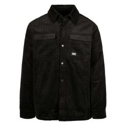 Męska Sztruksowa Kurtka Koszulowa. Czarne kurtki męskie Urban Classics, m, bez wzorów, ze sztruksu, sportowe, bez ramiączek, bez kaptura. Za 253.99 zł.