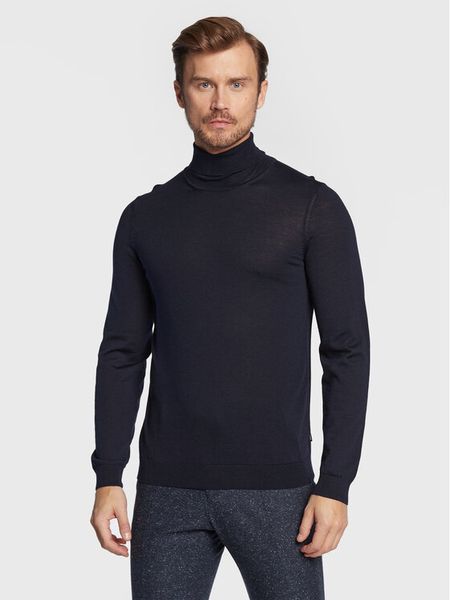 Boss Golf Musso-P 50468262 Granatowy Slim Fit. Niebieskie kardigany męskie Boss, m, bez wzorów, z bawełny, bez ramiączek. Za 419.99 zł.