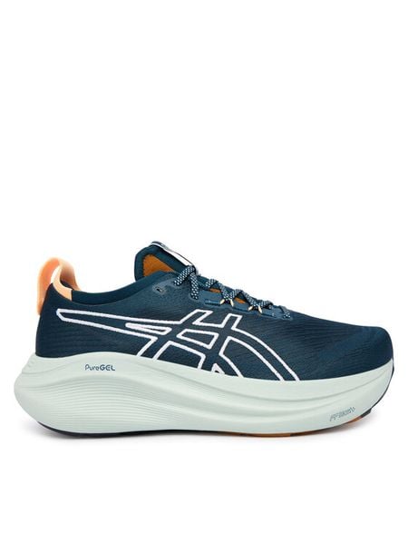 Asics Buty do biegania Gel-Nimbus 27 Tr 1011C136 Zielony. Zielone buty do biegania męskie Asics, bez wzorów, z meshu, bez zapięcia, do biegania. Za 609.99 zł.