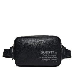 Saszetka nerka Guess. Czarne saszetki męskie Guess, z aplikacjami, małe. Za 249.99 zł.
