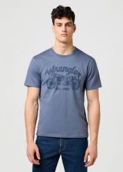 MESKA KOSZULKA WRANGLER AMERICANA TEE GRISAILLE 112371414. T-shirty męskie Wrangler, l, bez wzorów, bez kołnierzyka, bez ramiączek. Za 79.99 zł.