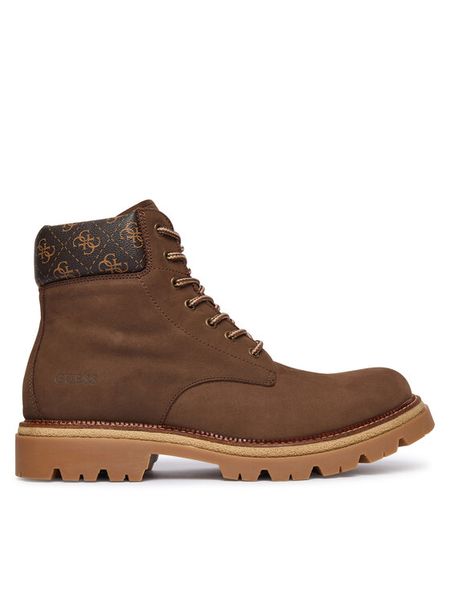 Guess Trapery FMFSIR LEA10 Brązowy. Brązowe buty zimowe męskie Guess, z aplikacjami, z nubiku, bez obcasa, bez zapięcia. Za 589.99 zł.