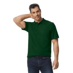 Męska Koszulka Polo Softstyle Pique. Czerwone koszulki polo męskie GILDAN, m, bez wzorów, bez kołnierzyka, bez ramiączek. Za 49.99 zł.