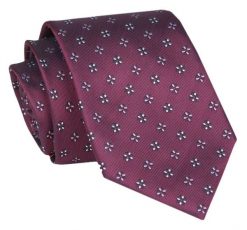 Męski Krawat - Bordo w Groszki - Angelo di Monti. Czerwone krawaty i muchy męskie Angelo di Monti, bez wzorów, z tkaniny, eleganckie. Za 45.00 zł.