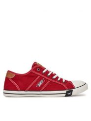 Mustang Trampki 4058-310 Czerwony. Czerwone trampki męskie Mustang, bez wzorów, z materiału, bez zapięcia. Za 229.99 zł.