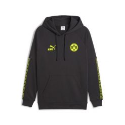 Męska bluza z kapturem Borussia Dortmund KING PUMA Flat Dark Gray Yellow Alert. Szare bluzy nierozpinane męskie Puma, m, bez wzorów, sportowe, bez ramiączek, z kapturem. Za 309.00 zł.