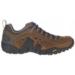 Buty trekkingowe dla mężczyzn Merrell Intercept J598633. Brązowe buty trekkingowe męskie Merrell, bez wzorów, bez zapięcia, trekkingowe. W wyprzedaży za 569.99 zł.
