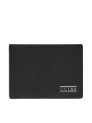 Guess Portfel SMNEBR LEA27 Czarny. Czarne portfele męskie Guess, z aplikacjami, ze skóry. Za 319.99 zł.