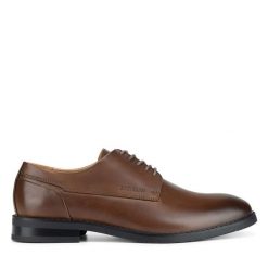 Półbuty GINO ROSSI. Brązowe eleganckie półbuty męskie Gino Rossi, wizytowe, bez obcasa, bez zapięcia. Za 349.99 zł.