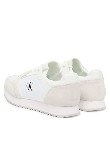 Calvin Klein Jeans Sneakersy Runner Laceup Sock Mg Nylon Mix YW0YW01644 Biały. Białe buty sportowe na co dzień męskie Calvin Klein Jeans, m, bez wzorów, z jeansu, bez ramiączek, bez kaptura. Za 299.99 zł.
