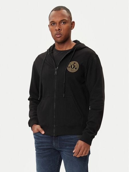 Versace Jeans Couture Bluza 79GAIT00 CF01T Czarny Regular Fit. Czarne bluzy rozpinane męskie Versace Jeans Couture, m, bez wzorów, z bawełny, bez ramiączek, bez kaptura. Za 689.00 zł.