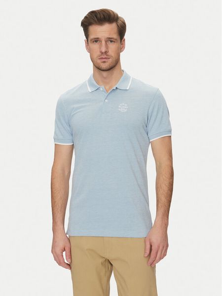 Blend Polo 20708180 Błękitny Regular Fit. Niebieskie koszulki polo męskie Blend, m, bez wzorów, z bawełny, bez kołnierzyka, bez ramiączek. Za 49.99 zł.