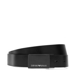 Pasek Męski Emporio Armani. Czarne paski męskie Emporio Armani, bez wzorów. Za 419.99 zł.