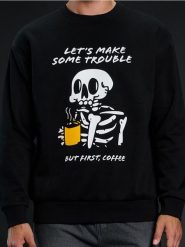 Bluza crewneck na Halloween - czarny. Czarne bluzy nierozpinane męskie Sinsay, l, bez wzorów, bez ramiączek, bez kaptura. Za 39.99 zł.