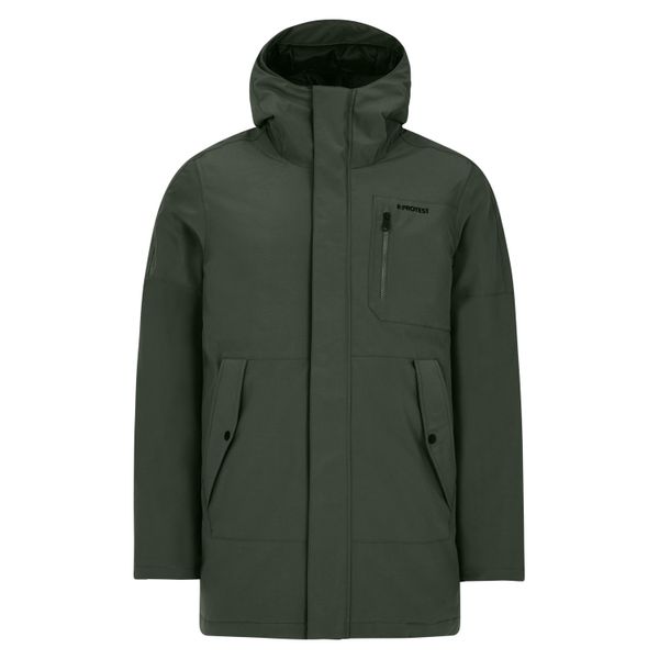 Parka Protest Hemley. Zielone parki męskie Protest, bez wzorów, z puchu, bez kaptura. Za 702.00 zł.