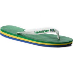 Japonki HAVAIANAS - Brasil Layers Cf 41407152703 Green. Białe klapki i japonki męskie Havaianas, z materiału. W wyprzedaży za 99.00 zł.