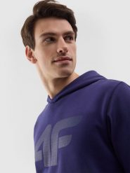 4F Bluza dresowa nierozpinana z kapturem męska - granatowa XXL. Niebieskie bluzy nierozpinane męskie 4f, m, bez wzorów, z bawełny, sportowe, bez ramiączek, z kapturem. W wyprzedaży za 89.99 zł.