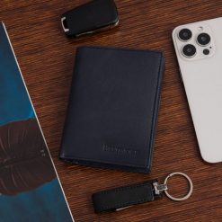 Męski portfel skórzany klasyczny duży pionowy granatowy skóra nat Beltimore K48. Niebieskie portfele męskie bez wzorów, ze skóry. Za 45.00 zł.