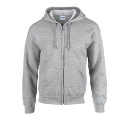 Bluza Z Kapturem Dla Dorosłych Unisex Heavy Blend Full Zip. Szare bluzy nierozpinane męskie GILDAN, m, bez wzorów, bez ramiączek, z kapturem. Za 122.99 zł.