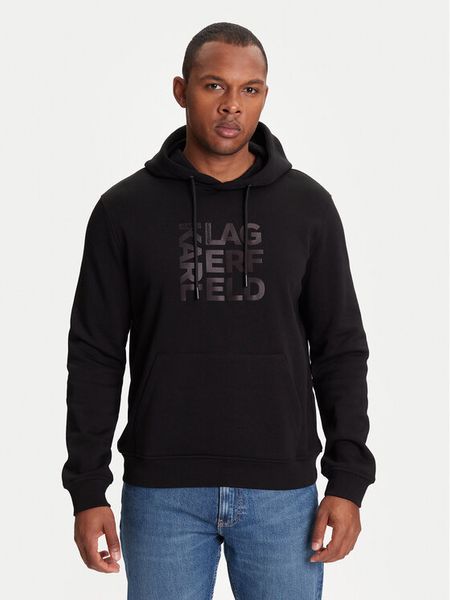 KARL LAGERFELD Bluza 705039 553910 Czarny Regular Fit. Czarne bluzy nierozpinane męskie KARL LAGERFELD, m, bez wzorów, z bawełny, bez ramiączek, bez kaptura. Za 589.99 zł.