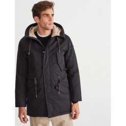 Parka z ociepleniem - Czarny. Czarne parki męskie Reserved. Za 399.99 zł.