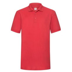Męska Koszulka Polo O Gramaturze 65/35. Czerwone koszulki polo męskie Fruit of the Loom, m, bez wzorów, bez kołnierzyka, bez ramiączek. Za 63.99 zł.