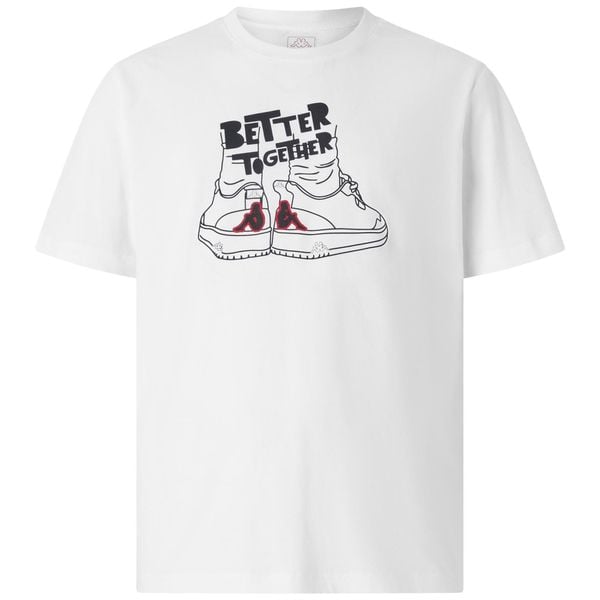 Koszulka Kappa Glabu Tbar. Białe t-shirty sportowe męskie Kappa, bez wzorów, sportowe, bez ramiączek. Za 148.50 zł.