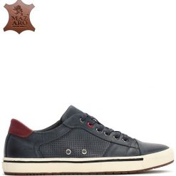 Granatowe Skórzane Półbuty Odium. Buty sportowe na co dzień męskie marki Born2be. Za 69.99 zł.