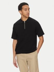 Jack & Jones Polo Troy 12269617 Czarny Relaxed Fit. Czarne koszulki polo męskie Jack & Jones, l, bez wzorów, z bawełny, bez kołnierzyka, bez ramiączek. Za 109.99 zł.
