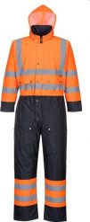 Kurtka męska Portwest S485 - Kombinezon ostrzegawczy kontrastowy ocieplany - pomarańczowy-granat M. Brązowe kurtki męskie Portwest, m, bez wzorów, bez ramiączek, bez kaptura. Za 395.36 zł.
