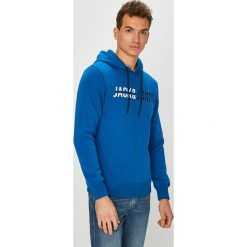 Jack & Jones - Bluza. Niebieskie bluzy nierozpinane męskie Jack & Jones, m, z aplikacjami, z bawełny, bez ramiączek, z kapturem. W wyprzedaży za 69.90 zł.