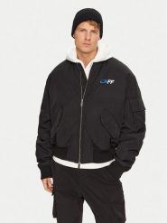Off-White Kurtka bomber OMEH049S23FAB0011001 Czarny Regular Fit. Czarne kurtki męskie OFF-WHITE, l, bez wzorów, z syntetyku, bez ramiączek, bez kaptura. Za 4,729.00 zł.